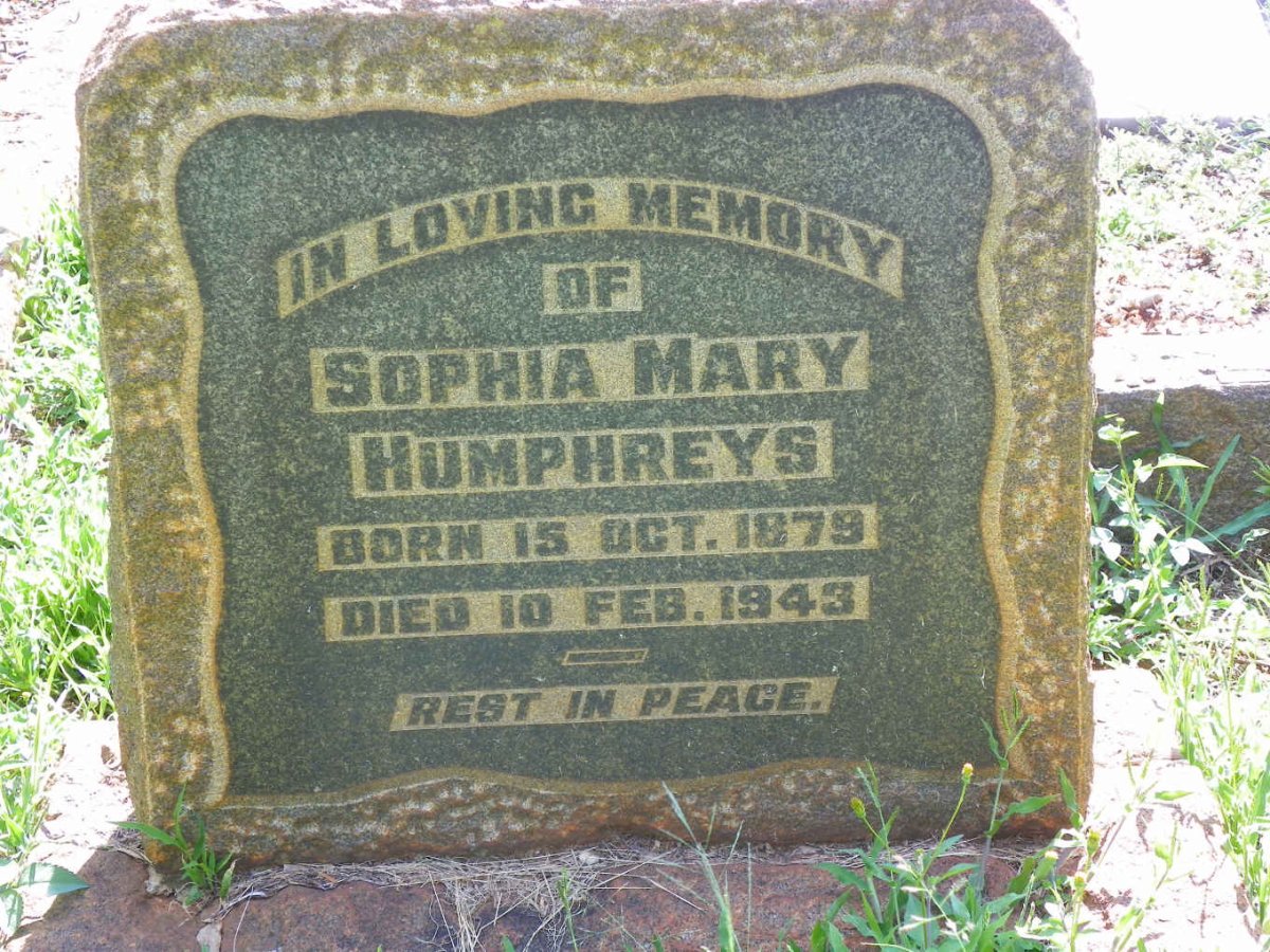 HUMPHREYS Sophia Mary 1879-1943