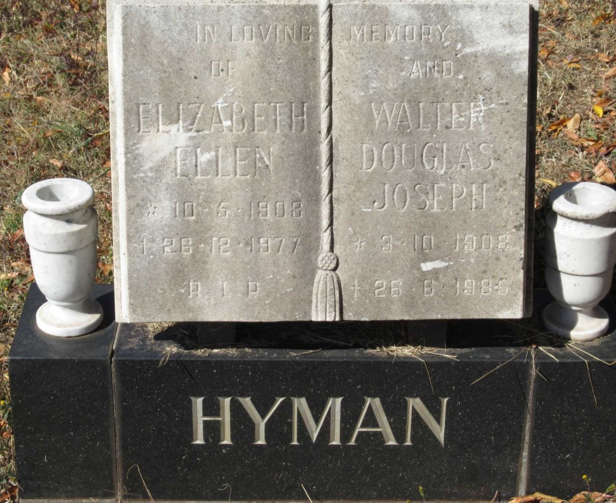 HYMAN Walter Douglas Joseph 1908-1985 &amp; Elizabeth Ellen 1908-1977