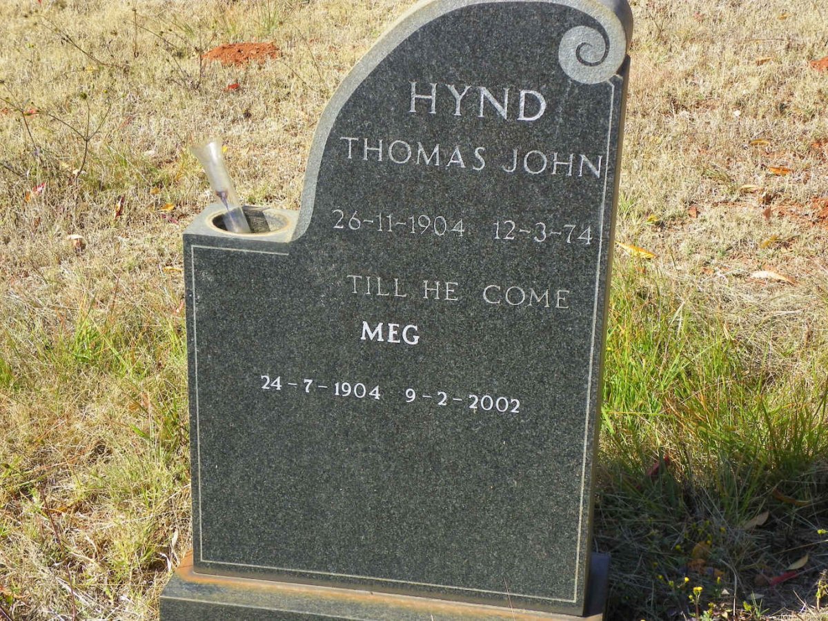 HYND Thomas John 1904-1974 &amp; Meg 1904-2002