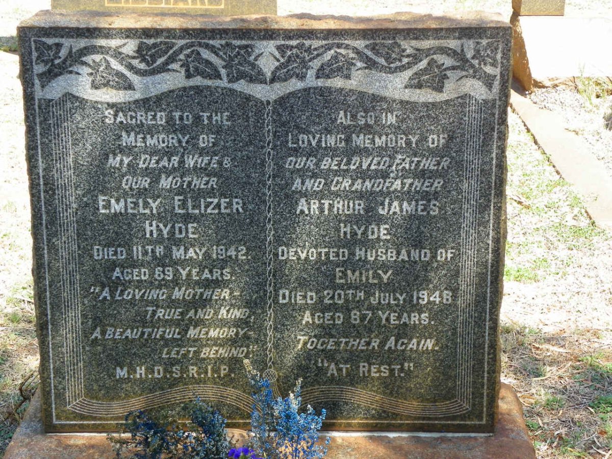 HYDE Arthur James -1948 &amp; Emely Elizer -1942