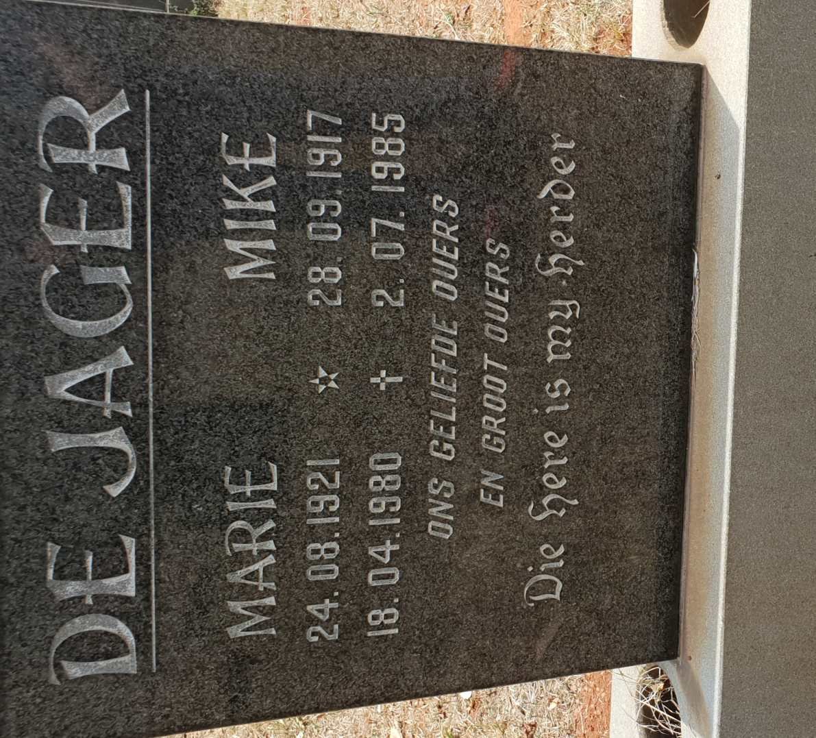 JAGER Mike, de 1917-1985 &amp; Marie 1921-1980