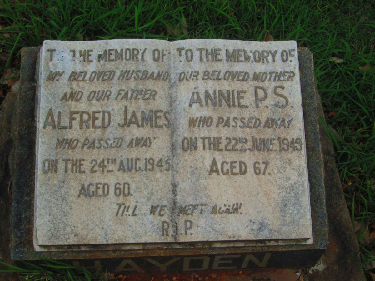 JAMES Alfred -1945 &amp; Annie P.S. -1949