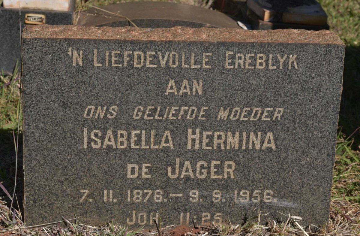 JAGER Isabella Hermina, de 1876-1956