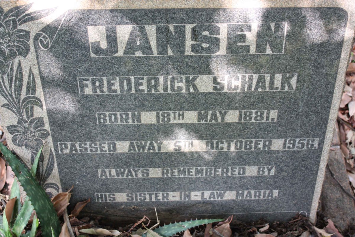 JANSEN Frederick Schalk 1881-1956