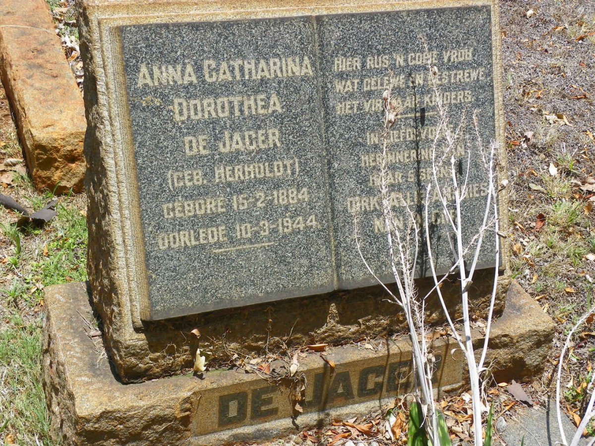 JAGER Anna Catharina Dorothea, de nee HERHOLDT 1884-1944