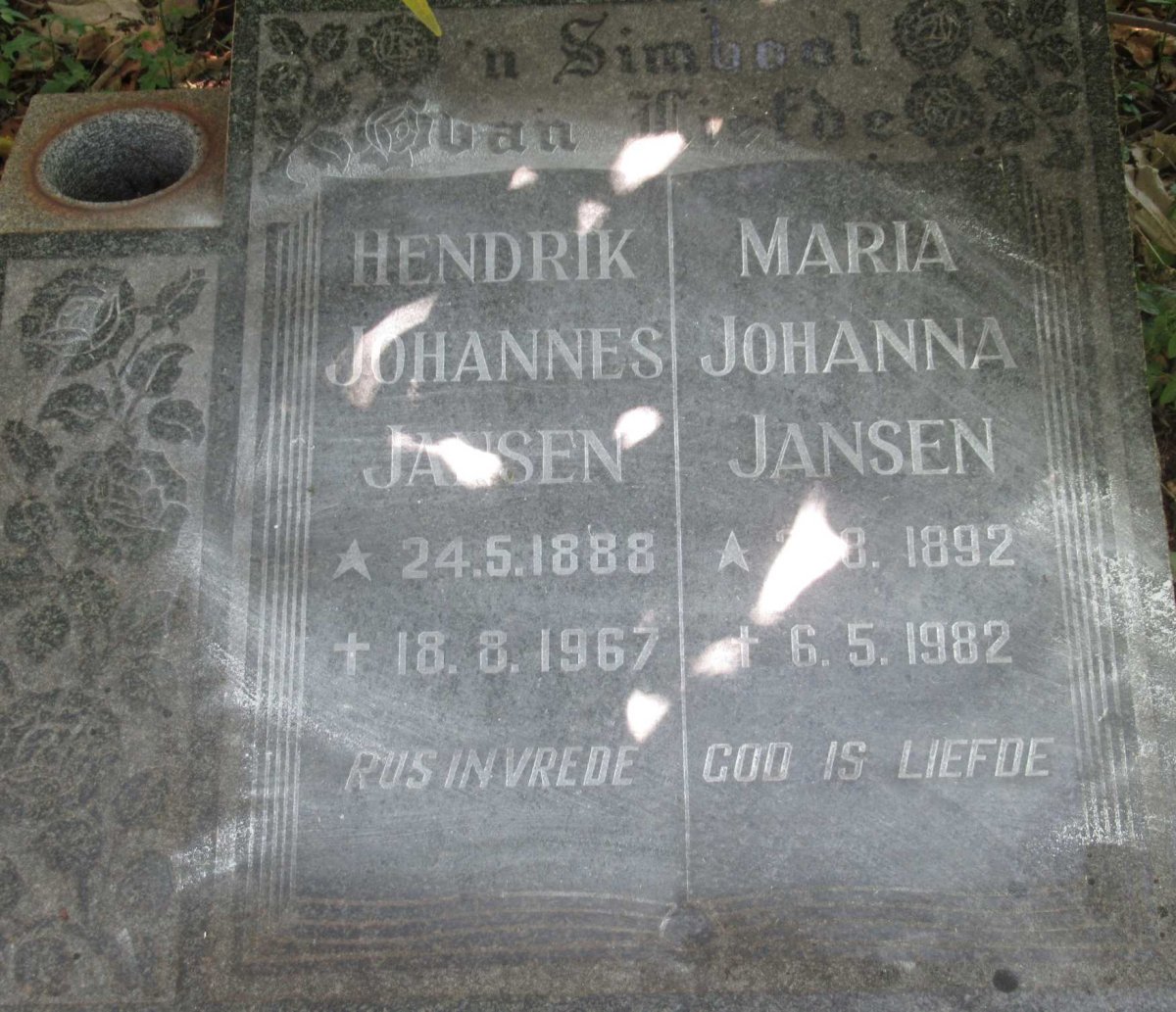 JANSEN Hendrik Johannes 1888-1967 &amp; Maria Johanna 1892-1982