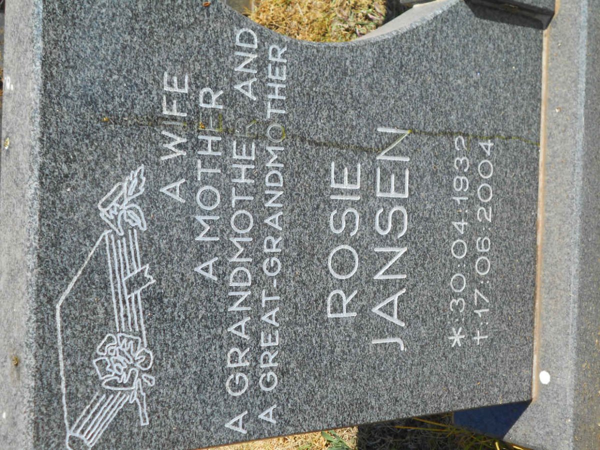 JANSEN Rosie 1932-2004