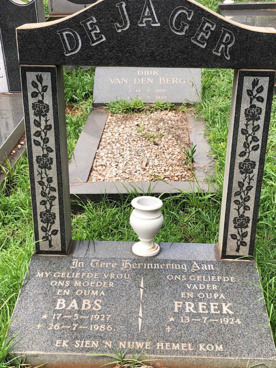 JAGER Freek, de 1924- &amp; Babs 1927-1986