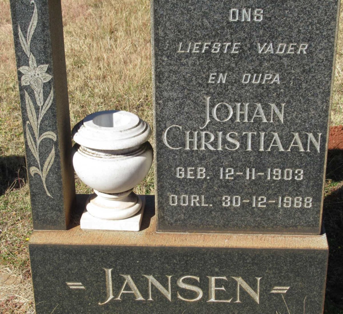 JANSEN Johan Christiaan 1903-1968