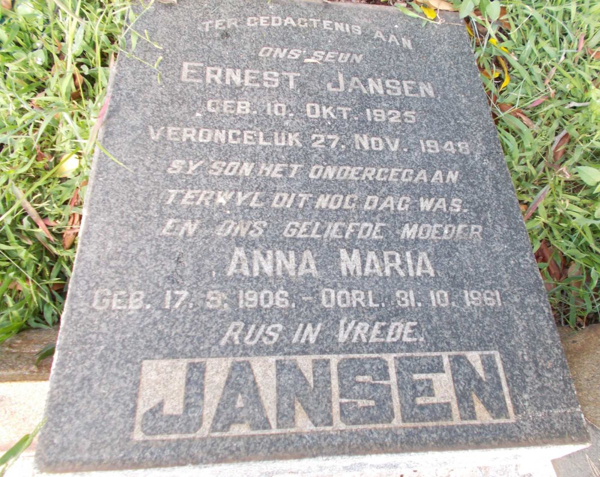 JANSEN Anna Maria 1906-1961 :: JANSEN Ernest 1925-1948