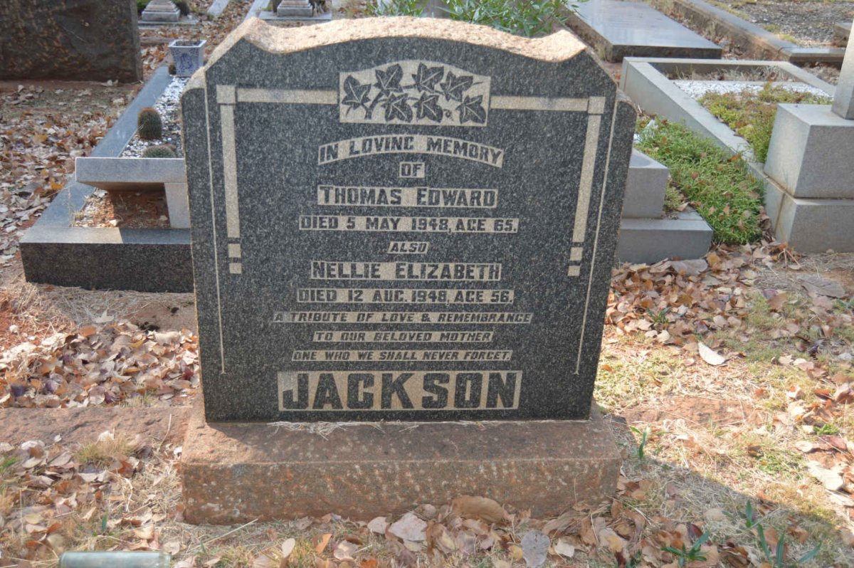 JACKSON Thomas Edward -1948 &amp; Nellie Elizabeth -1948