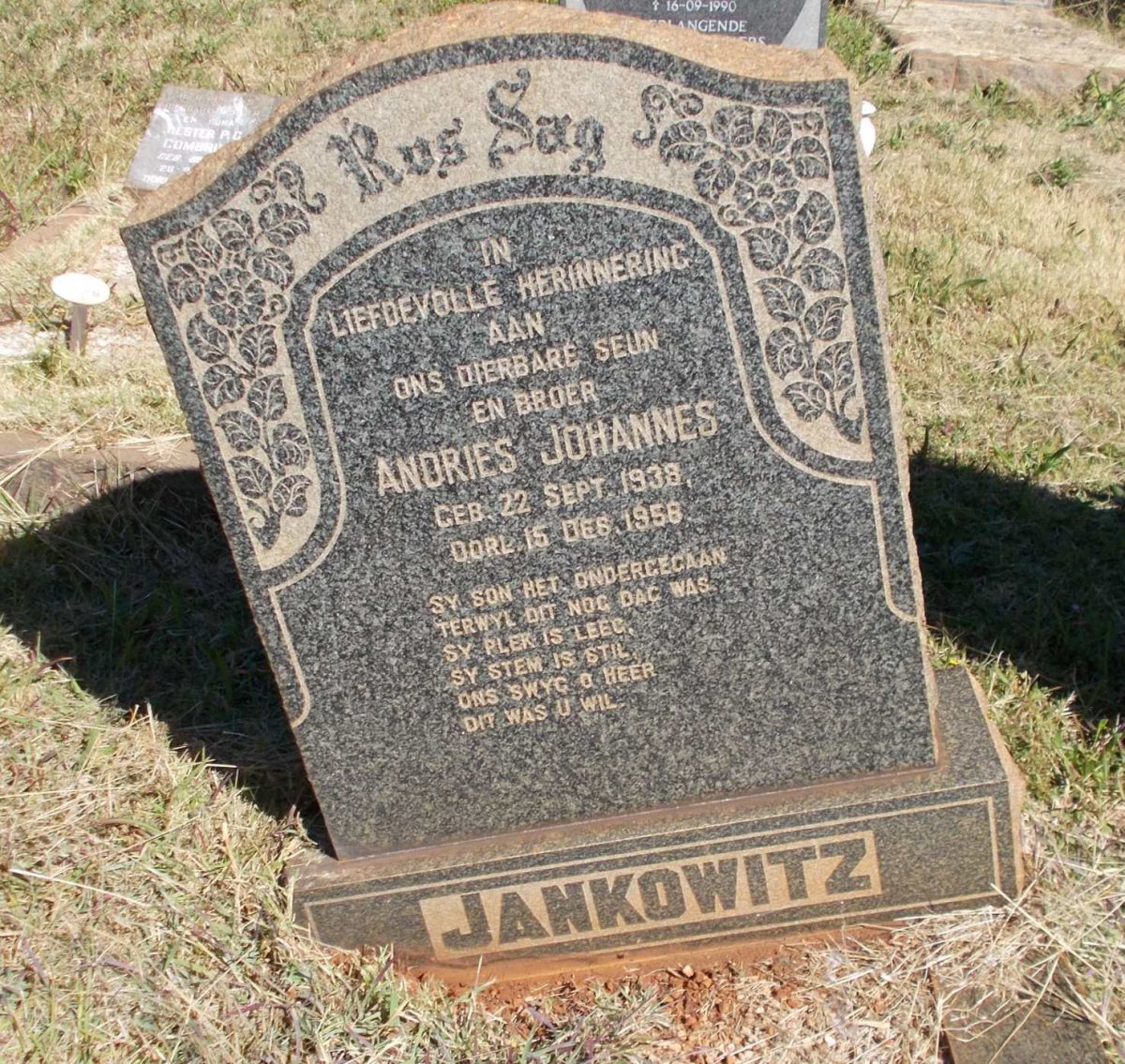 JANKOWITZ Andries Johannes 1938-1956
