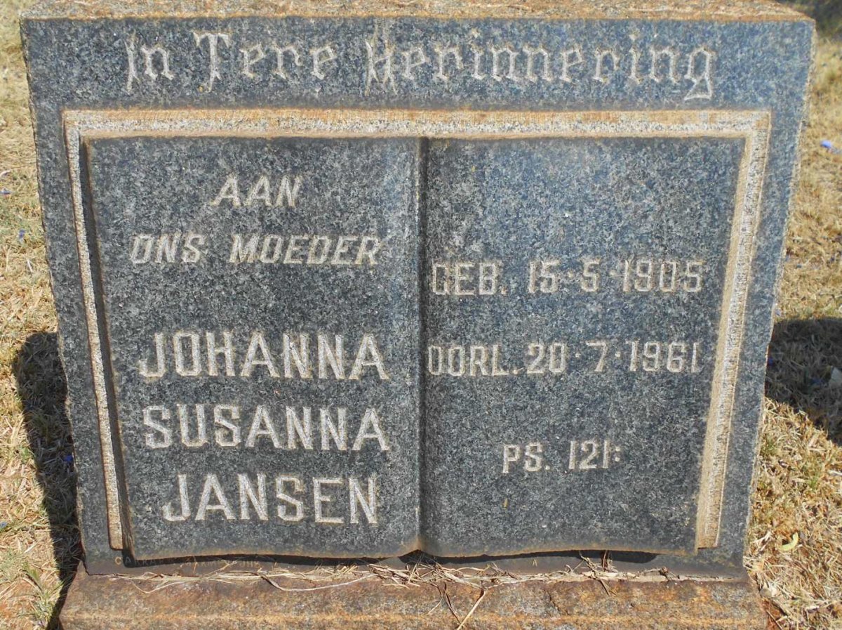 JANSEN Johanna Susanna 1905-1961