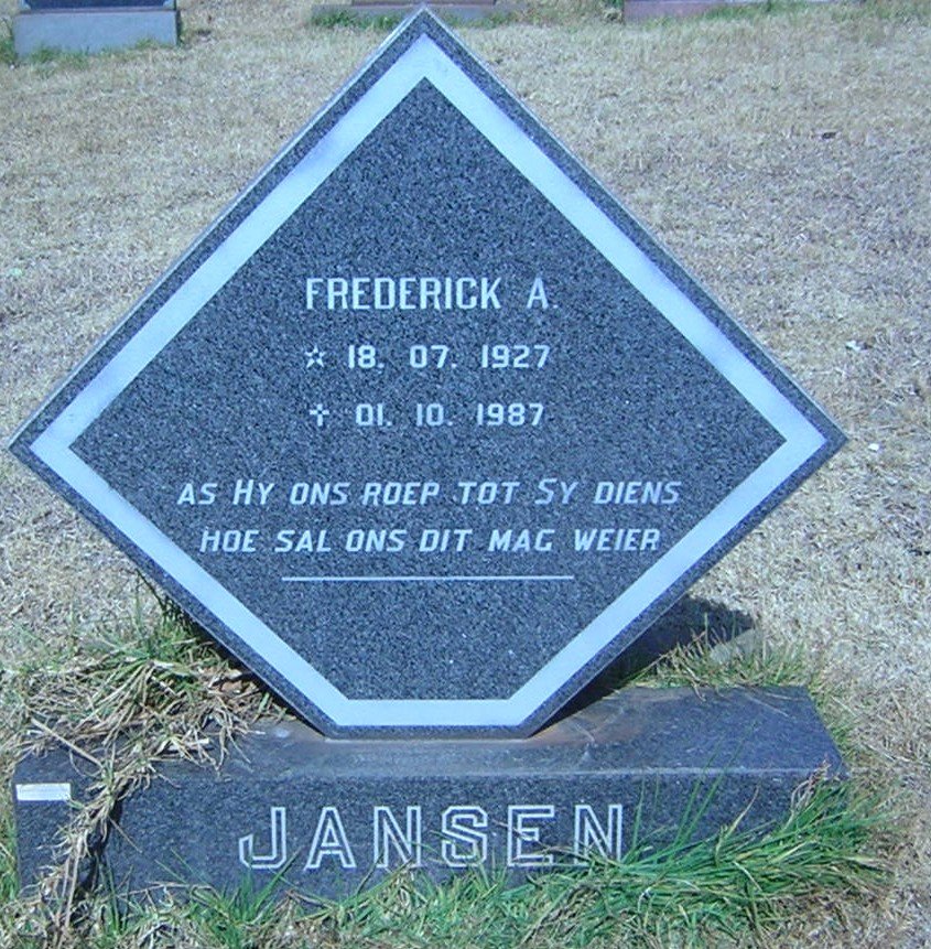 JANSEN Frederick A. 1927-1987