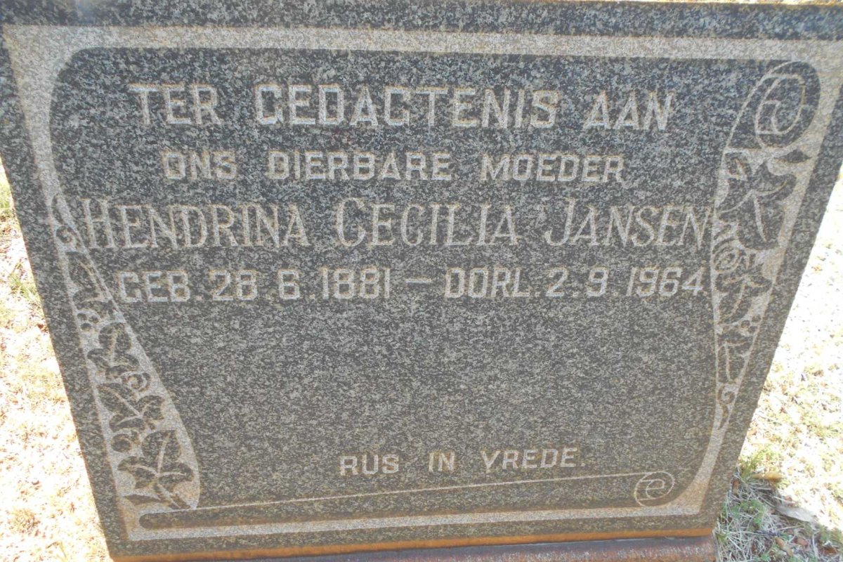 JANSEN Hendrina Cecilia 1881-1964