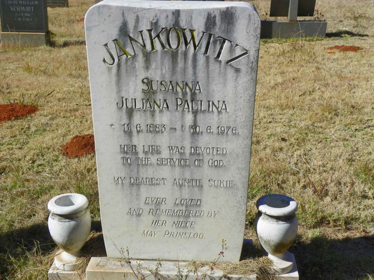 JANKOWITZ Susanna Juliana Paulina 1883-1976