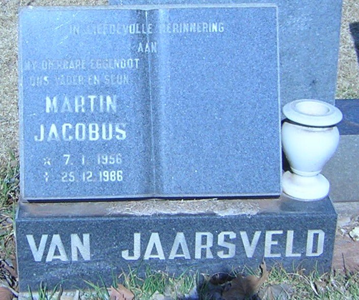 JAARSVELD Martin Jacobus, van 1956-1986