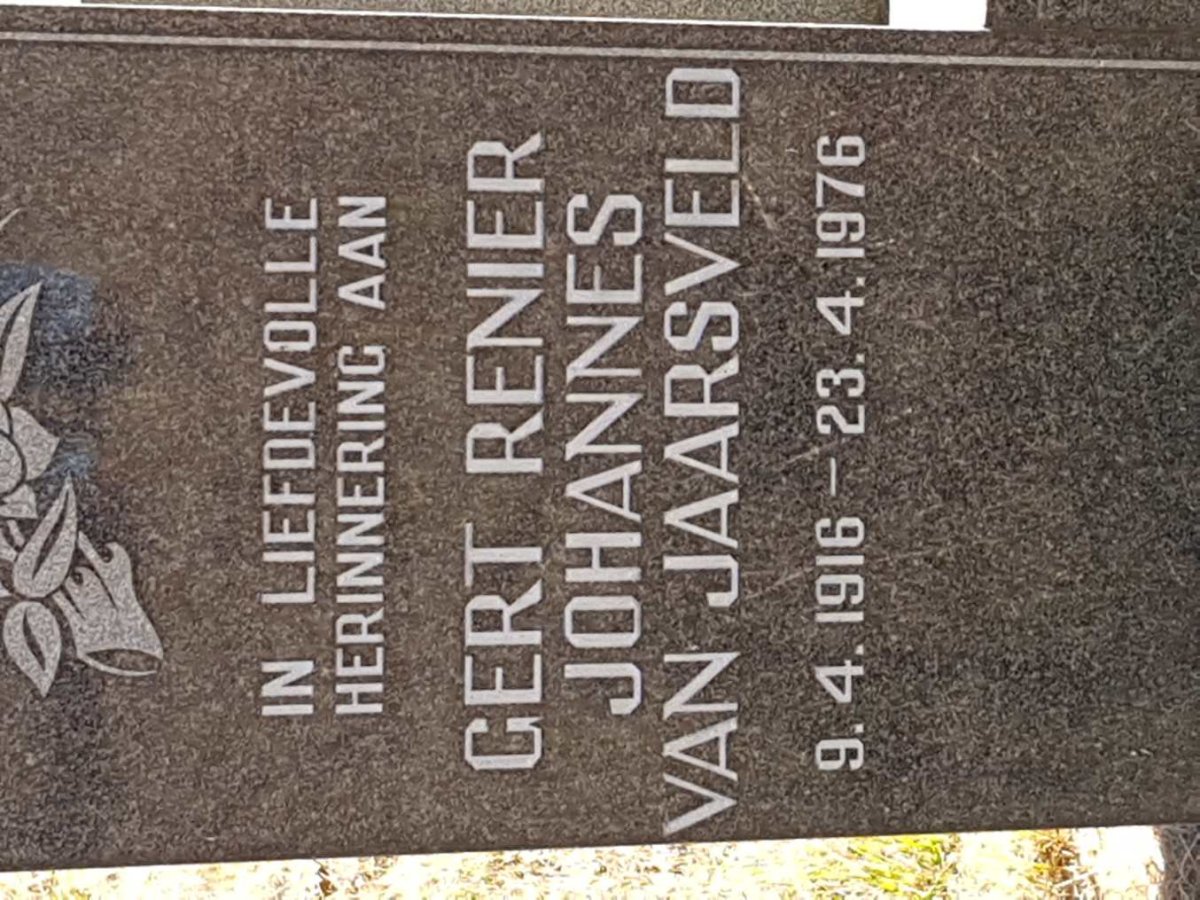 JAARSVELD Gert Renier Johannes, van 1916-1976