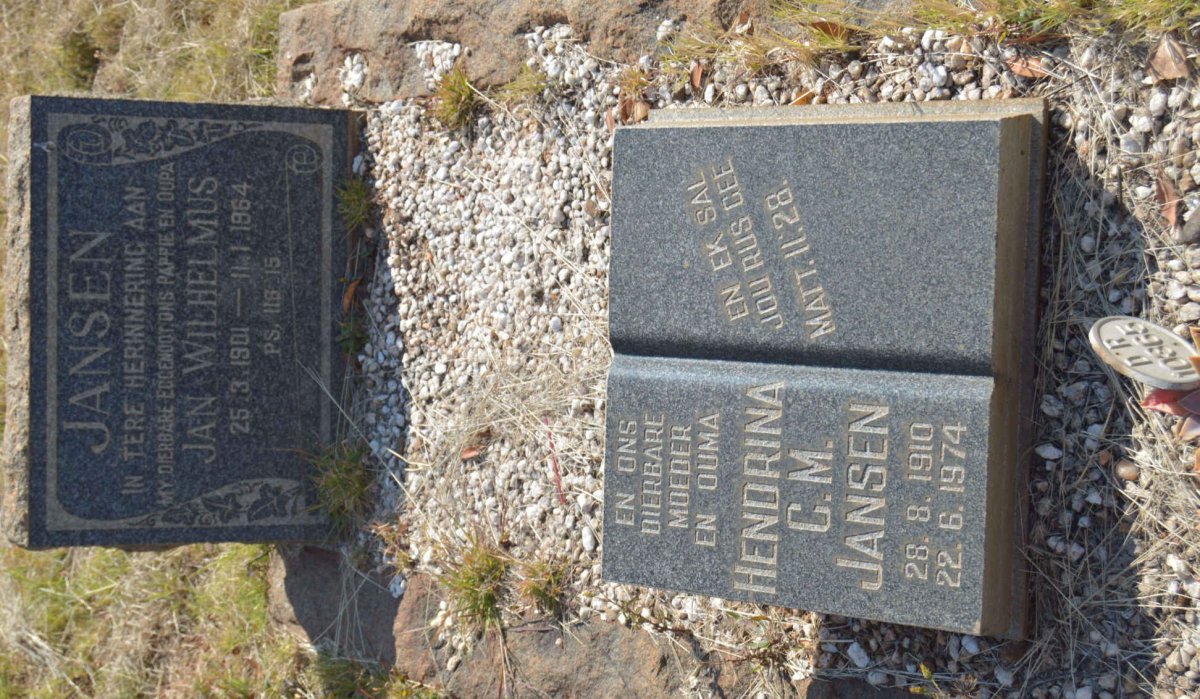 JANSEN Jan Wilhelmus 1901-1964 &amp; Hendrina C.M 1910-1974
