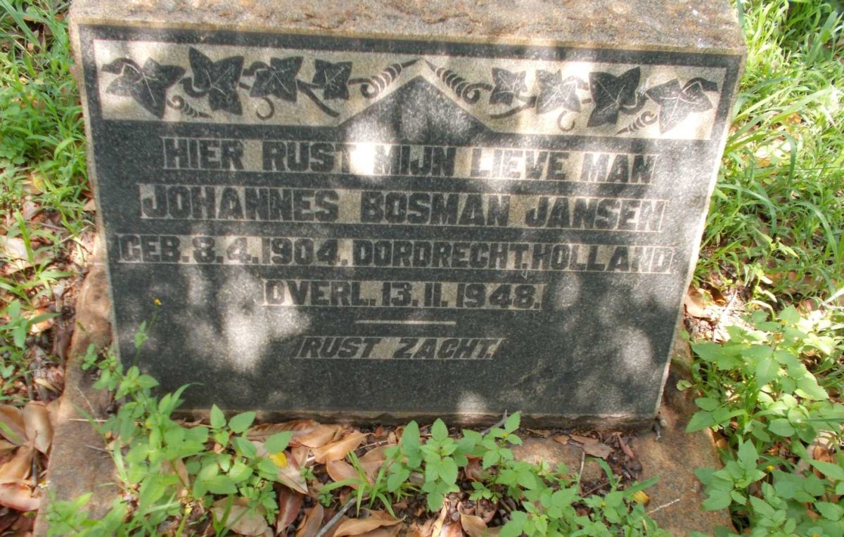 JANSEN Johannes Bosman 1904-1948