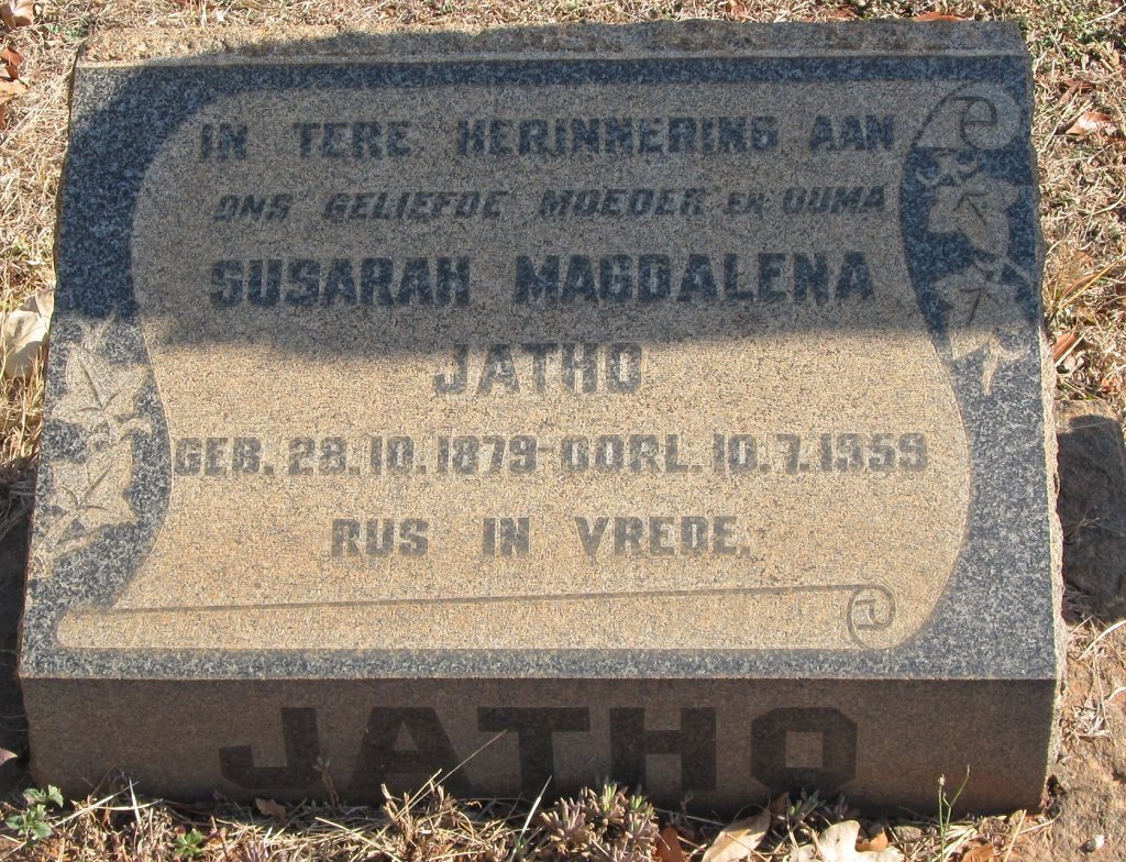JATHO Susarah Magdalena 1879-1959
