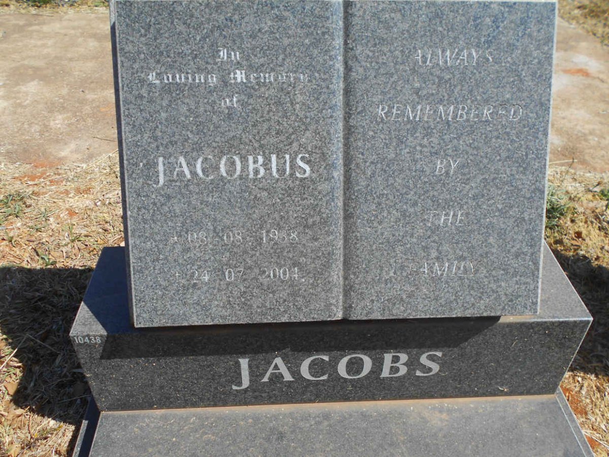 JACOBS Jacobus 1938-2004