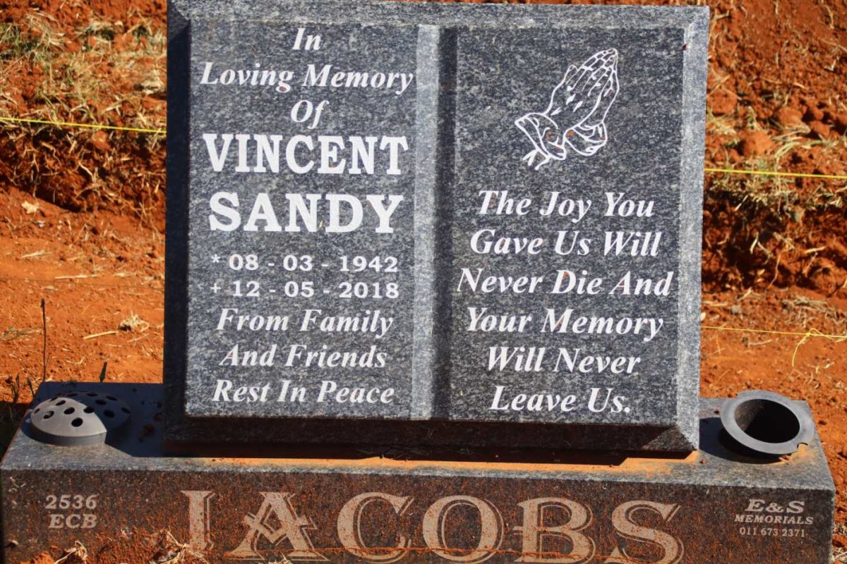 JACOBS Vincent Sandy 1942-2018
