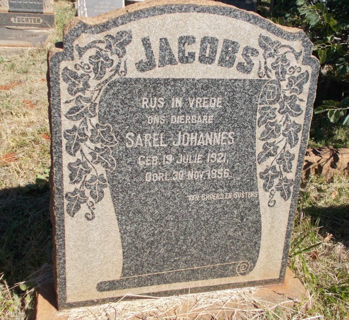 JACOBS Sarel Johannes 1921-1956