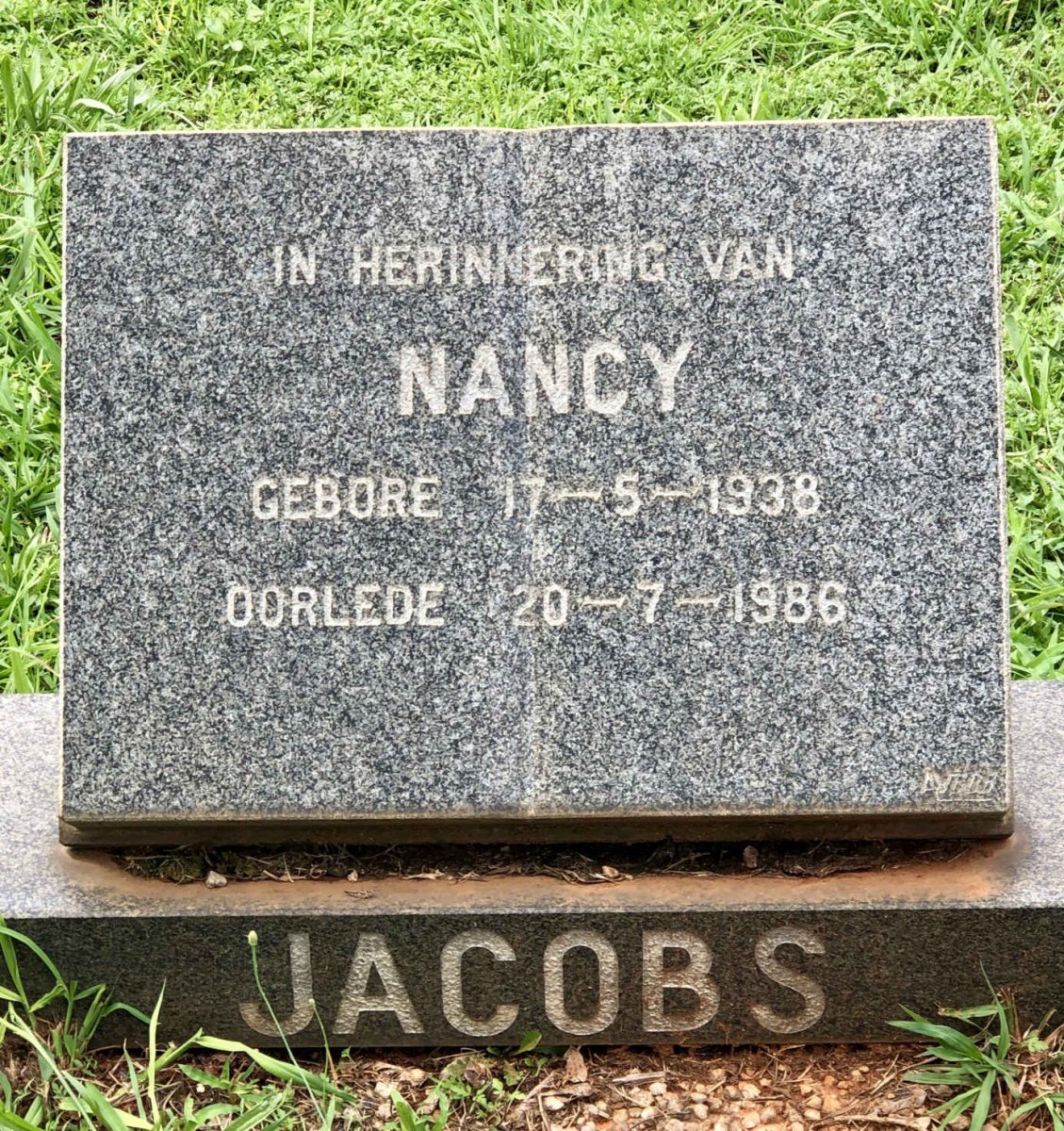 JACOBS Nancy 1938-1986
