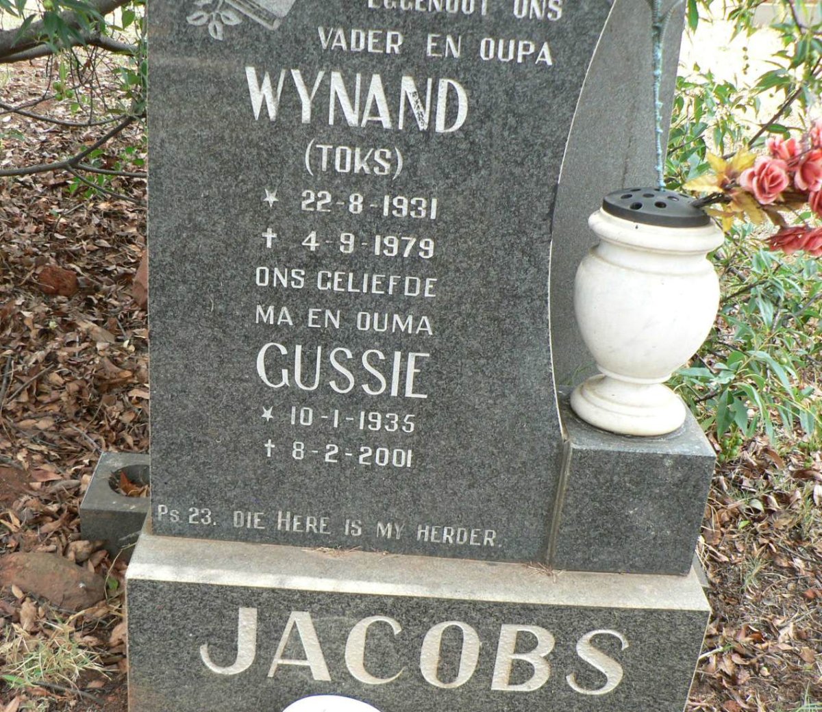 JACOBS Wynand 1931-1979 &amp; Gussie 1935-2001