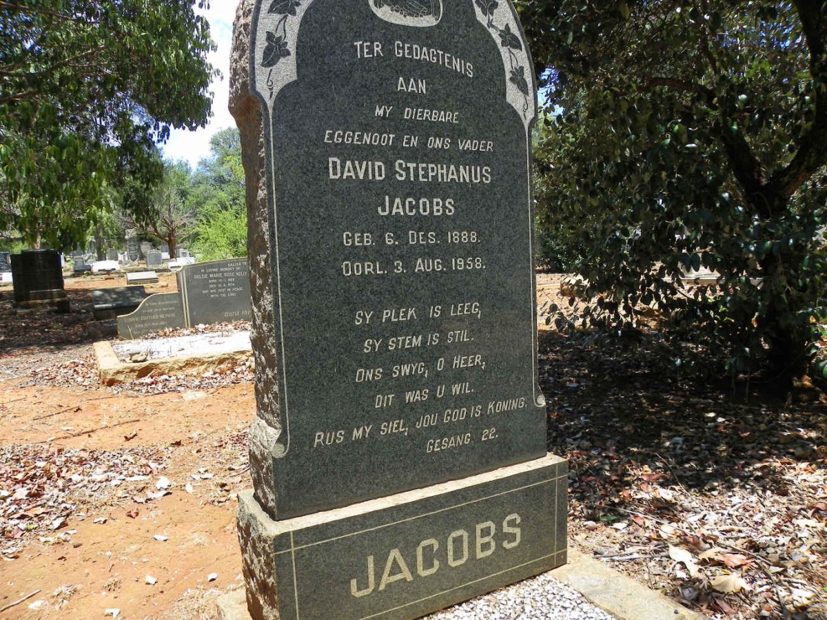 JACOBS David Stephanus 1888-1958