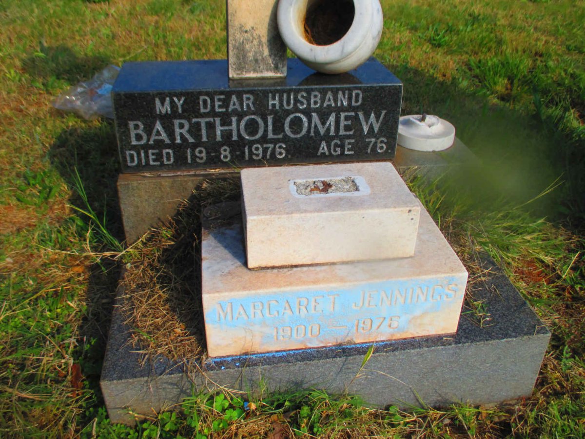 JENNINGS Bartholomew -1976 &amp; Margaret 1900-1978