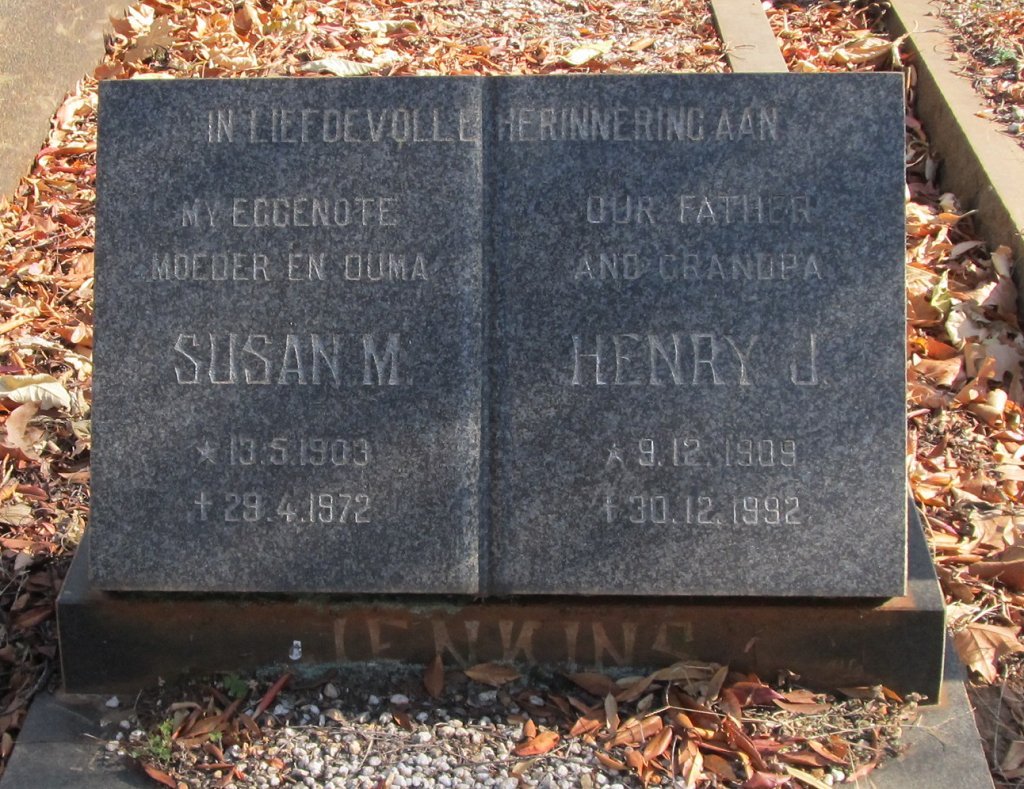 JENKINS Henry J. 1909-1992 &amp; Susanna M. 1903-1972