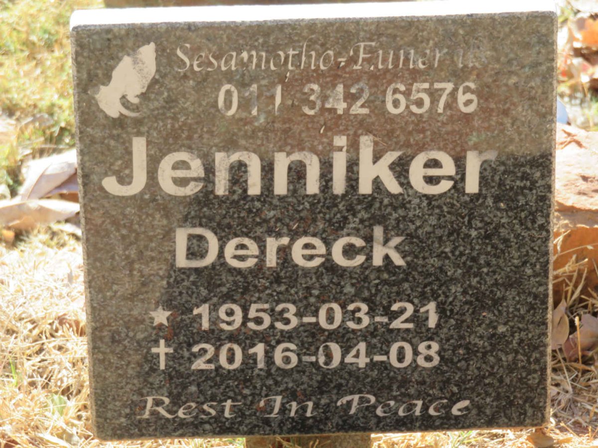 JENNIKER Dereck 1953-2016