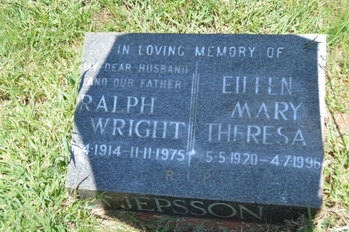 JEPSSON Ralph Wright 1914-1975 &amp; Eileen Mary Theresa 1920-1996