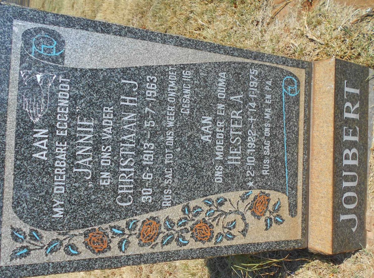 JOUBERT Christiaan H.J. 1913-1963 &amp; Hester A. 1922-1975