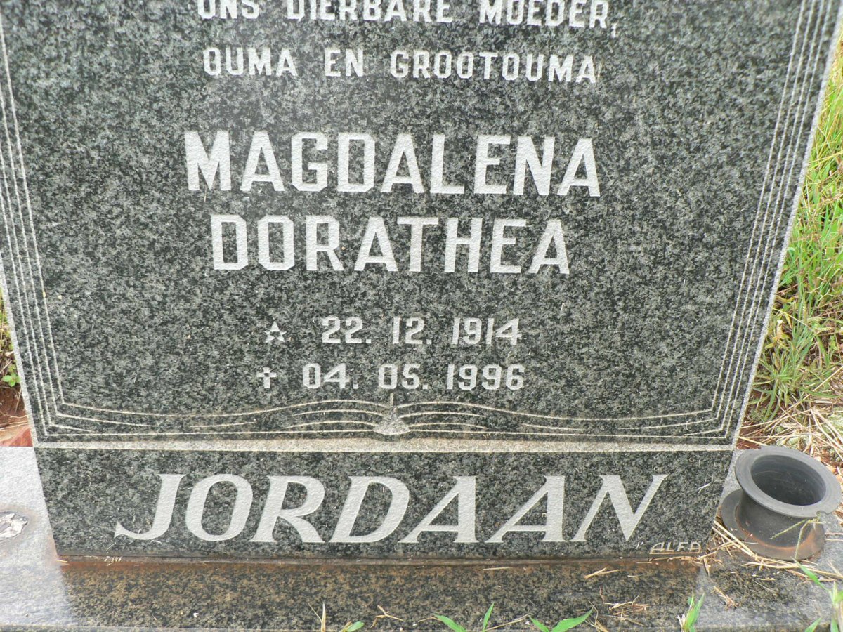 JORDAAN Magdalena Dorathea 1914-1996