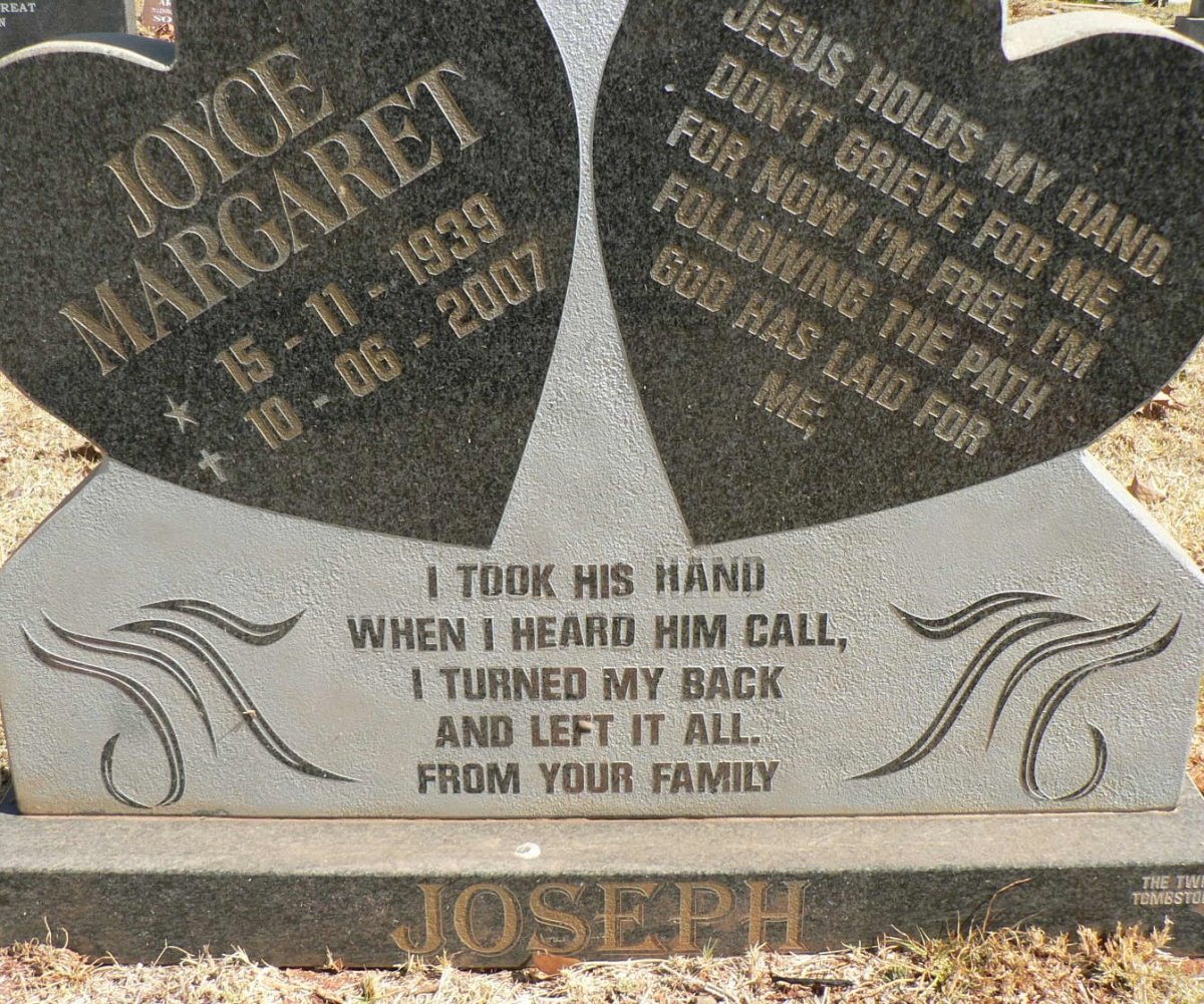 JOSEPH Joyce Margaret 1939-2007