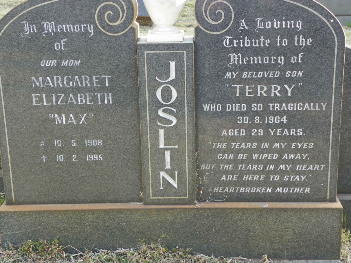 JOSLIN Margaret Elizabeth 1908-1995 :: JOSLIN Terry -1964
