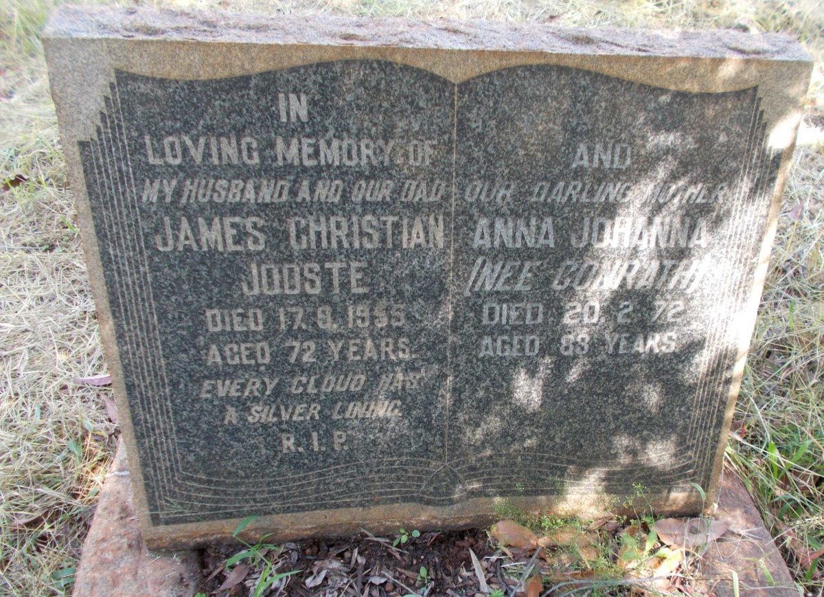 JOOSTE James Christian -1955 &amp; Anna Johanna CONRATH -1972