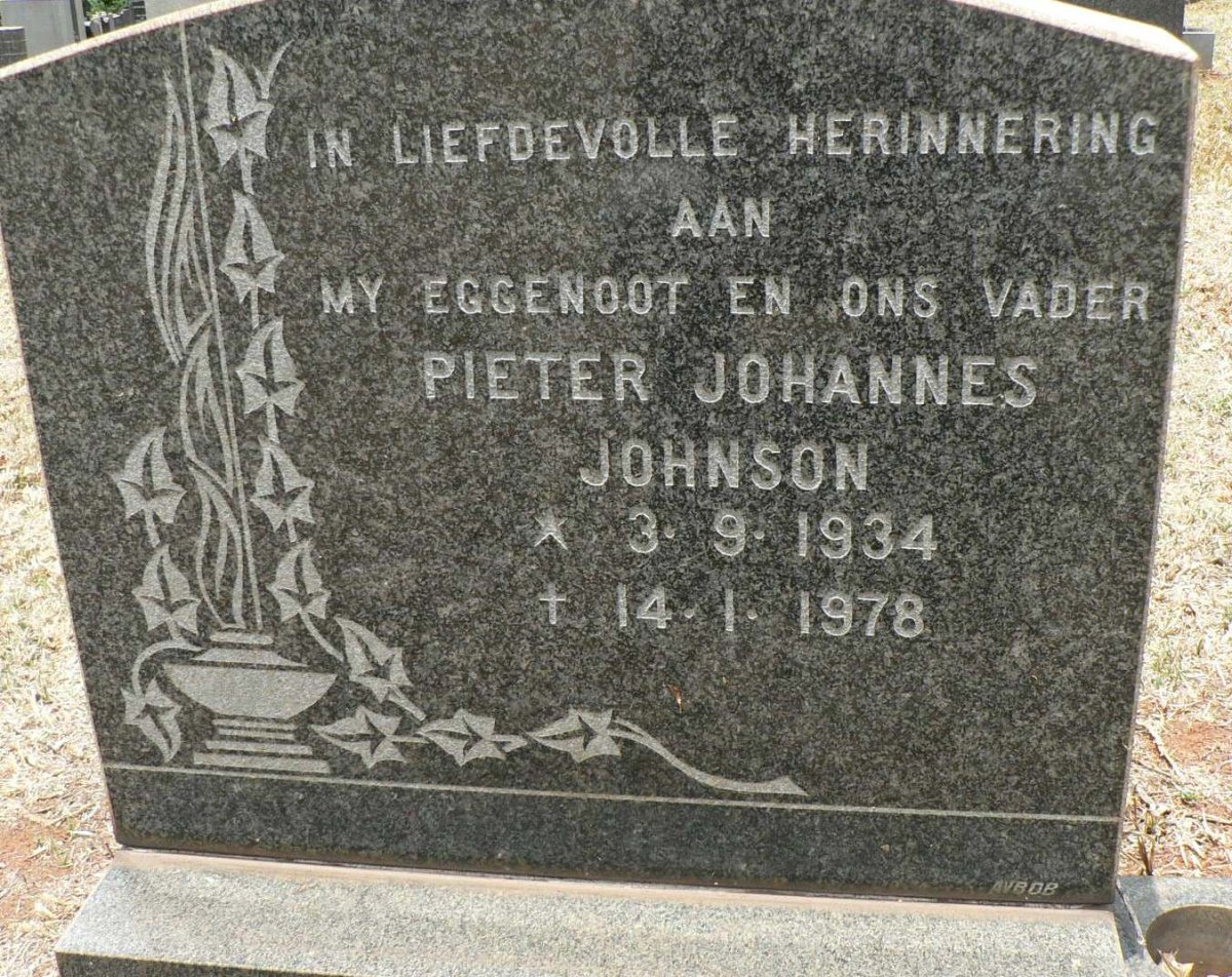 JOHNSON Pieter Johannes 1934-1978