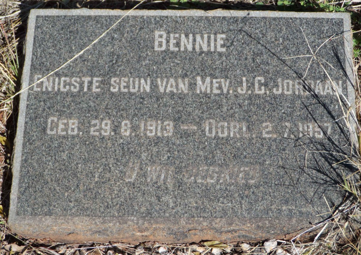 JORDAAN Bennie 1913-1957