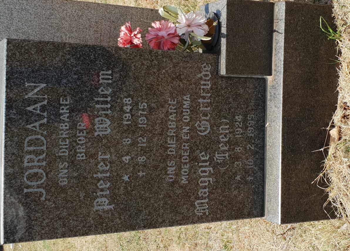 JORDAAN Maggie Gertrude 1924-1995 :: JORDAAN Pieter Willem 1948-1975
