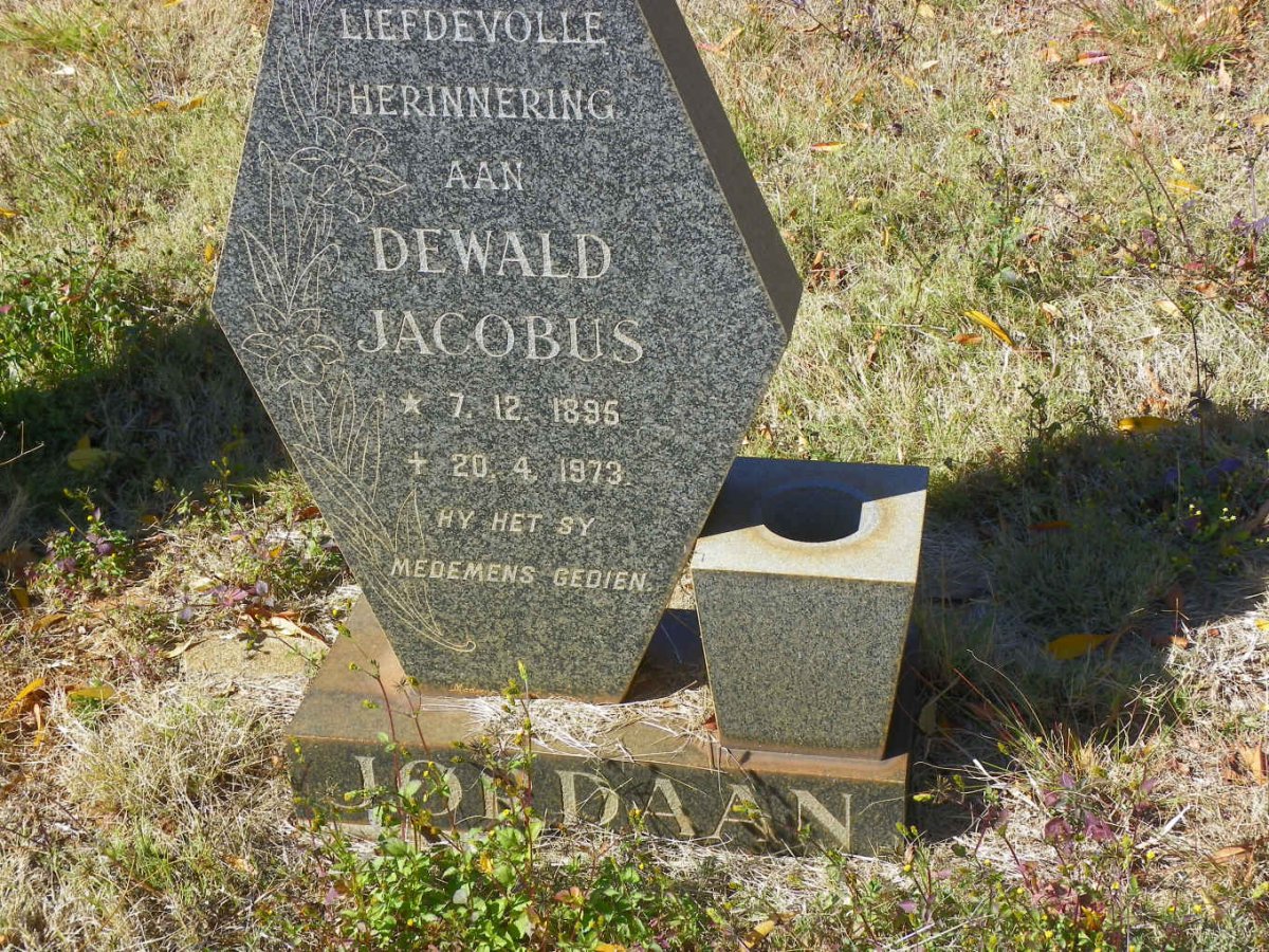JORDAAN Dewald Jacobus 1895-1973