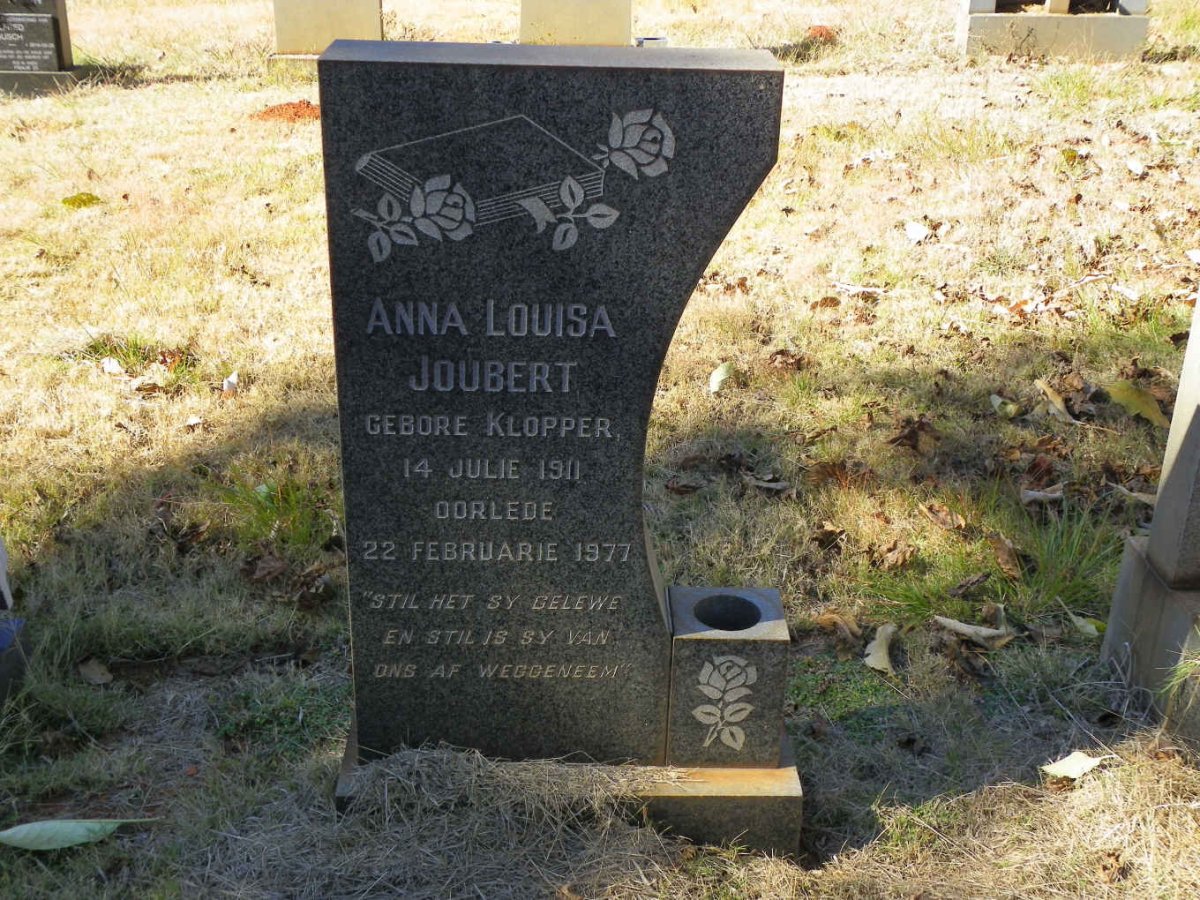 JOUBERT Anna Louisa nee KLOPPER 1911-1977