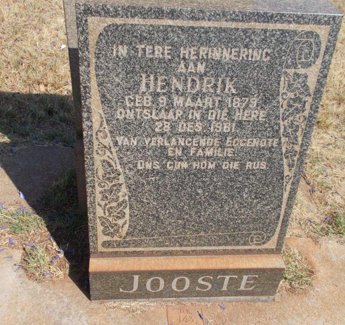 JOOSTE Hendrik 1879-1961