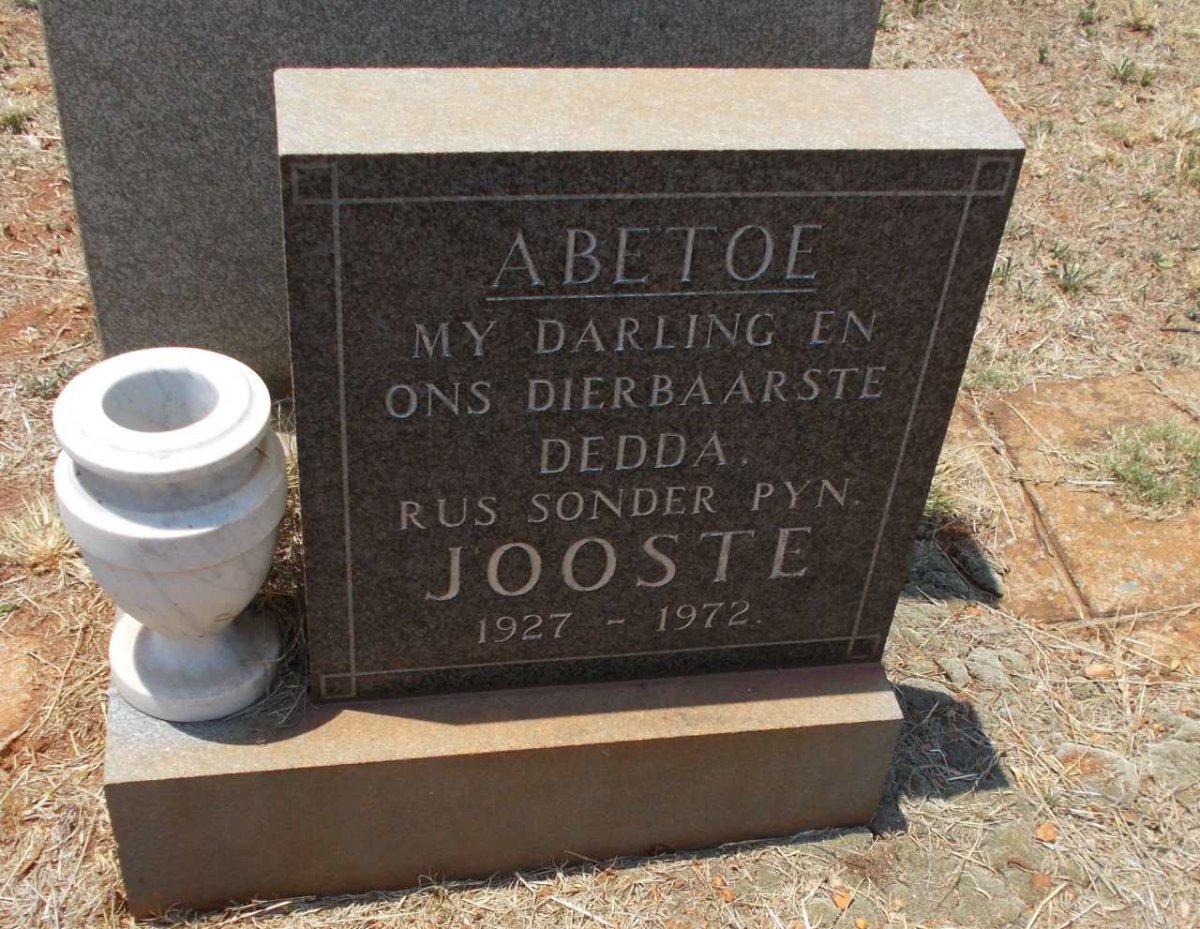 JOOSTE Abetoe 1927-1972
