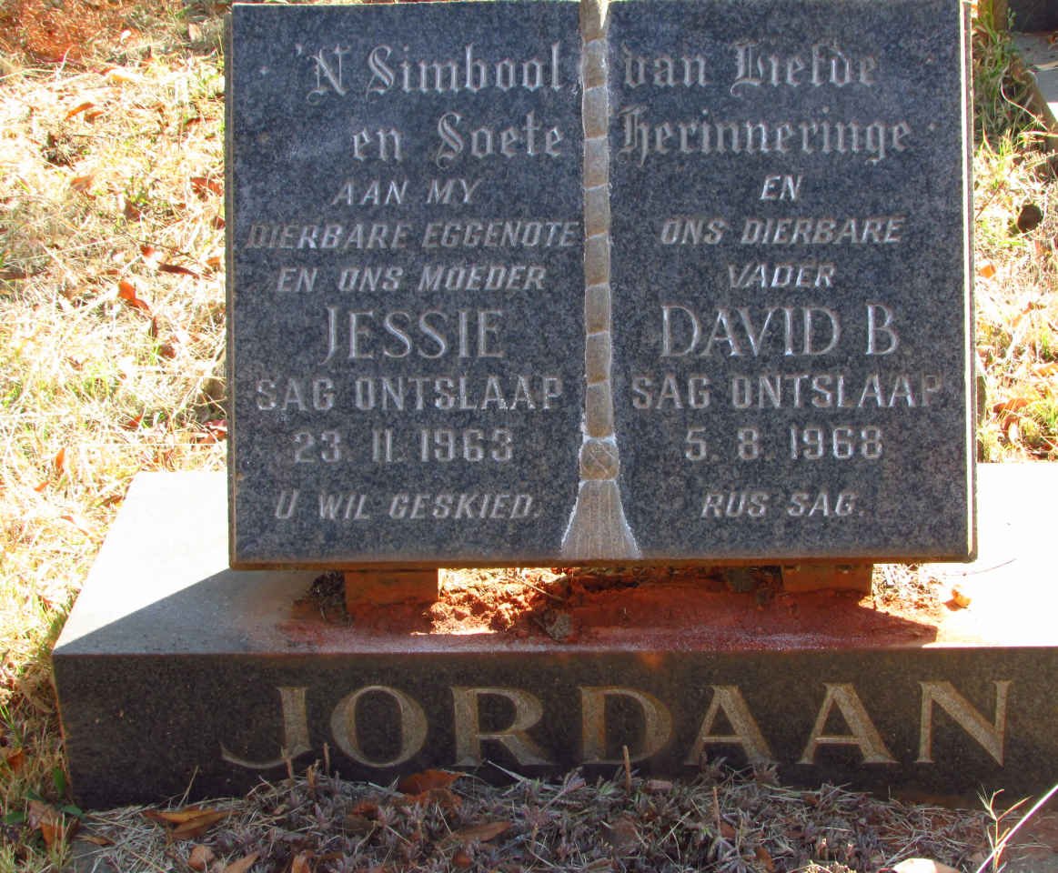 JORDAAN David B. -1968 &amp; Jessie -1963