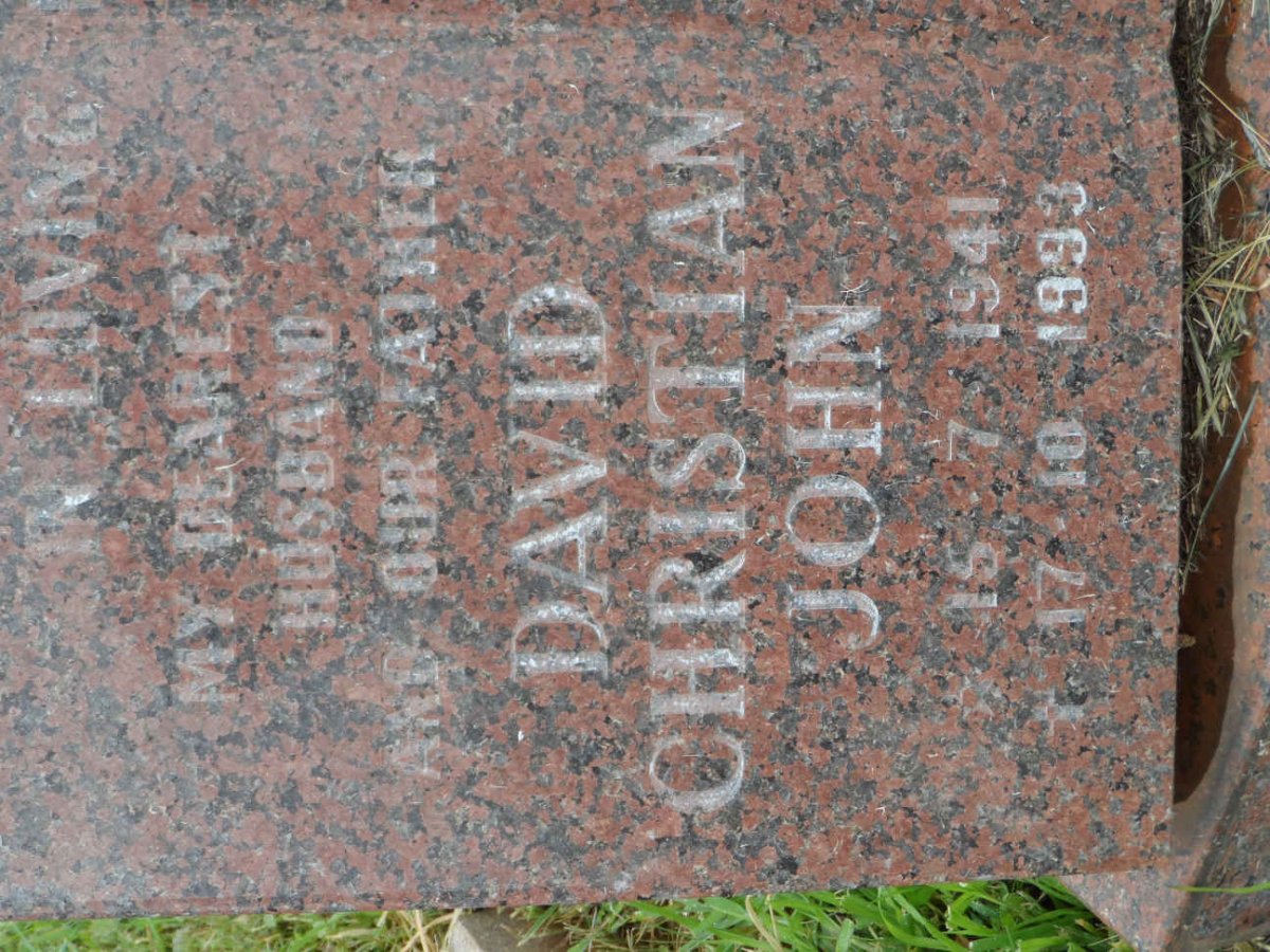 JOHN David Christian 1941-1993