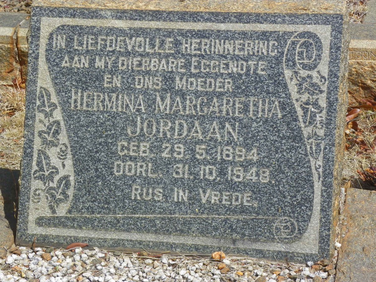JORDAAN Hermina Margaretha 1894-1948